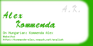 alex kommenda business card